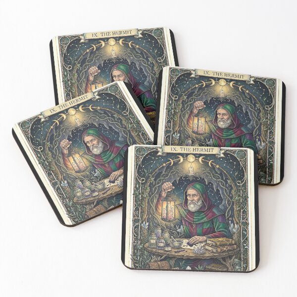 Item preview, The Hermit Studio Solitude Tarot Art designed and sold by elaemor-art.