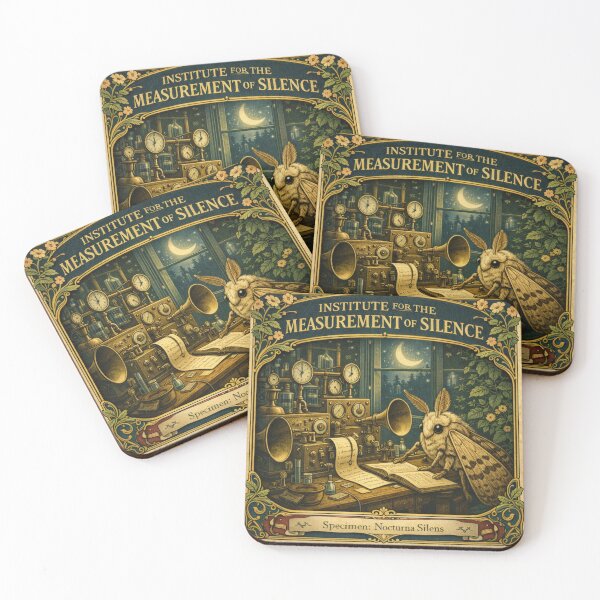 Item preview, Institute for the Measurement of Silence – Vintage Moth Art Nouveau Poster designed and sold by Galskap.