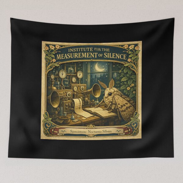 Item preview, Institute for the Measurement of Silence – Vintage Moth Art Nouveau Poster designed and sold by Galskap.