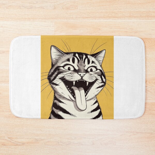 Item preview, Crazy Cat With Tongue Out Funny Design designed and sold by ThreadVibeUK.