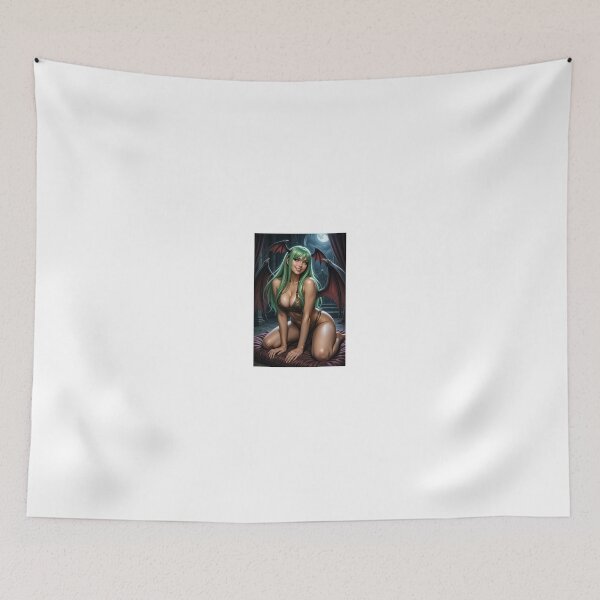 Item preview, Morrigan Aensland in green bikini on balcony designed and sold by CathryneDelamort.