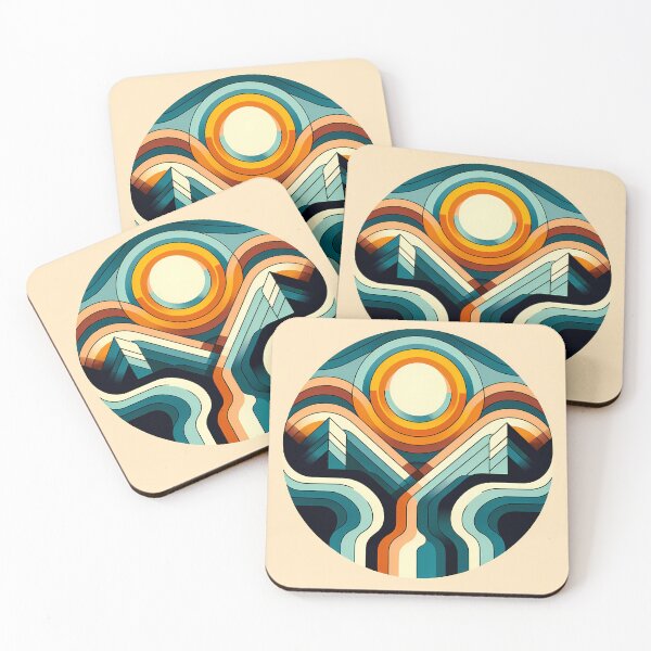 Item preview, Geometric Sun and Mountain Contour Lines designed and sold by InkSmithery.