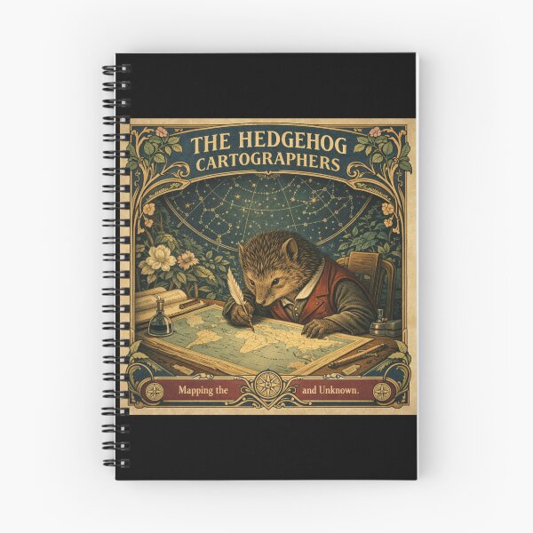 Item preview, The Hedgehog Cartographers – Vintage Map Art Nouveau Poster designed and sold by Galskap.