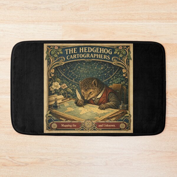 Item preview, The Hedgehog Cartographers – Vintage Map Art Nouveau Poster designed and sold by Galskap.