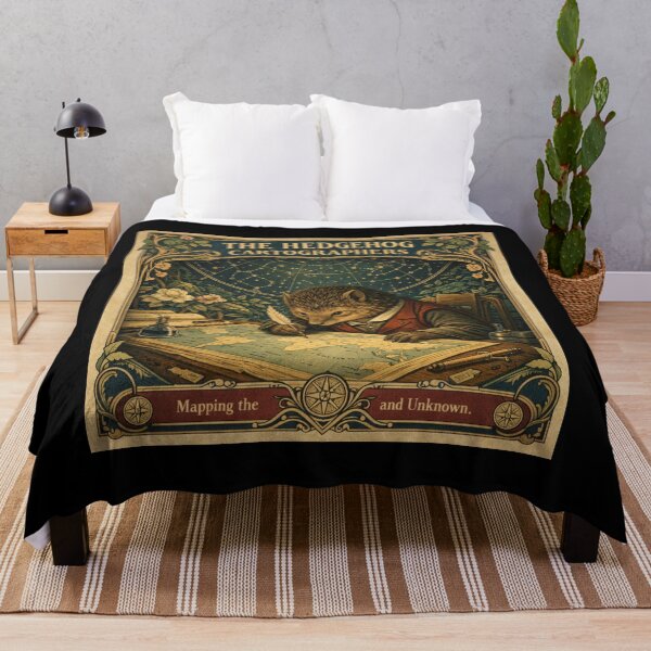 Item preview, The Hedgehog Cartographers – Vintage Map Art Nouveau Poster designed and sold by Galskap.