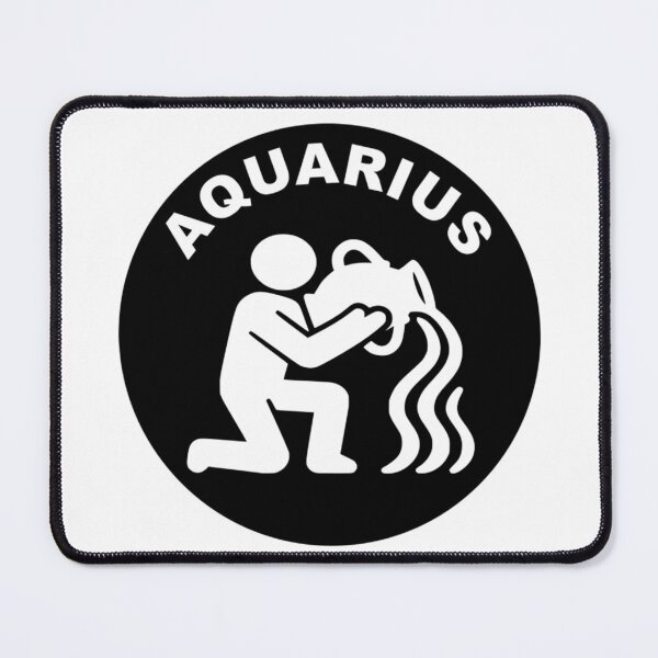 Item preview, Aquarius Water-Bearer - Zodiac Sign In Negative Circle Bold Art designed and sold by The Bold Line Studio.