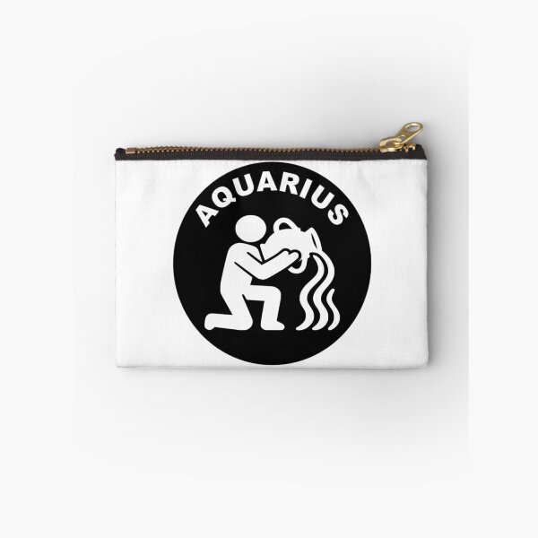 Item preview, Aquarius Water-Bearer - Zodiac Sign In Negative Circle Bold Art designed and sold by The Bold Line Studio.