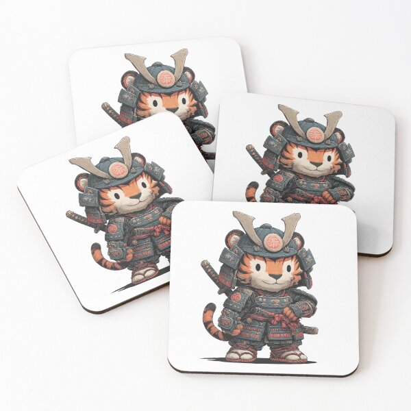 Item preview, Cute Samurai Tiger – Kawaii Japanese Warrior Animal designed and sold by De Aqui y de Alla Studio.