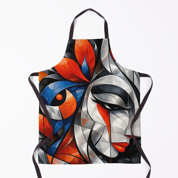 Item preview, Cubist Woman and Bird Abstract Portrait Art Print designed and sold by Kaleidoscope Print.