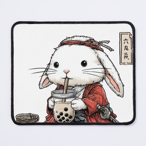 Item preview, Cute Samurai Bunny Drinking Boba – Kawaii Japanese Rabbit Aesthetic designed and sold by De Aqui y de Alla Studio.