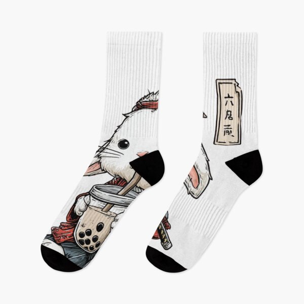 Item preview, Cute Samurai Bunny Drinking Boba – Kawaii Japanese Rabbit Aesthetic designed and sold by De Aqui y de Alla Studio.