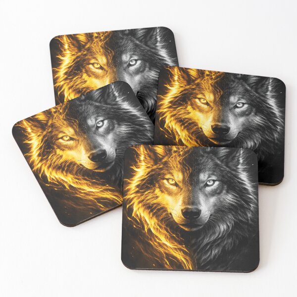 Item preview, Fire and Ice Wolf Face designed and sold by danelixx.
