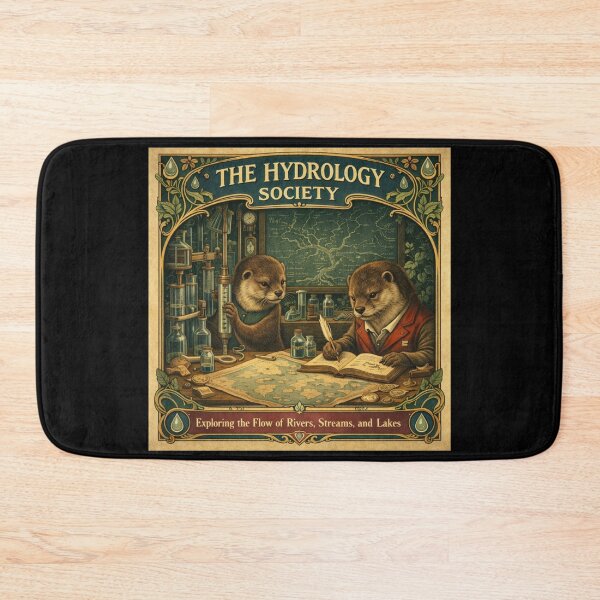 Item preview, The Hydrology Society – Vintage Otter Science Art Nouveau Poster designed and sold by Galskap.