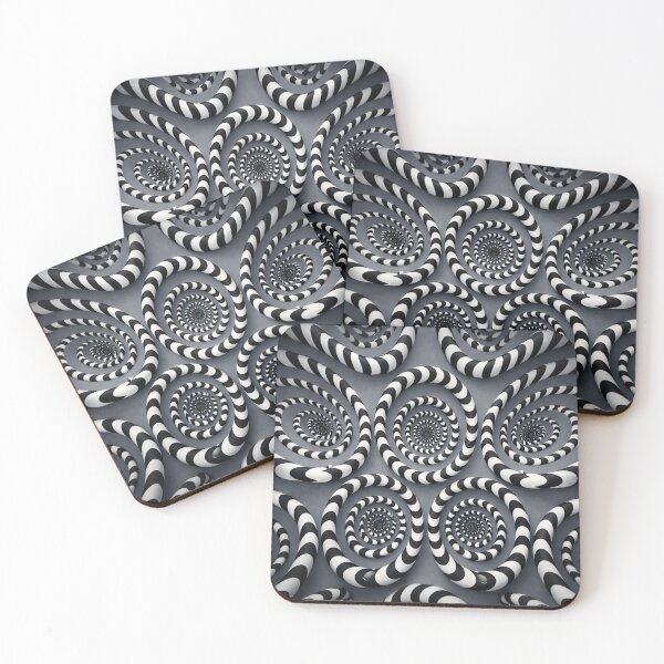 Item preview, Black White Spiral Optical Illusion Abstract Op Art Print designed and sold by Kaleidoscope Print.