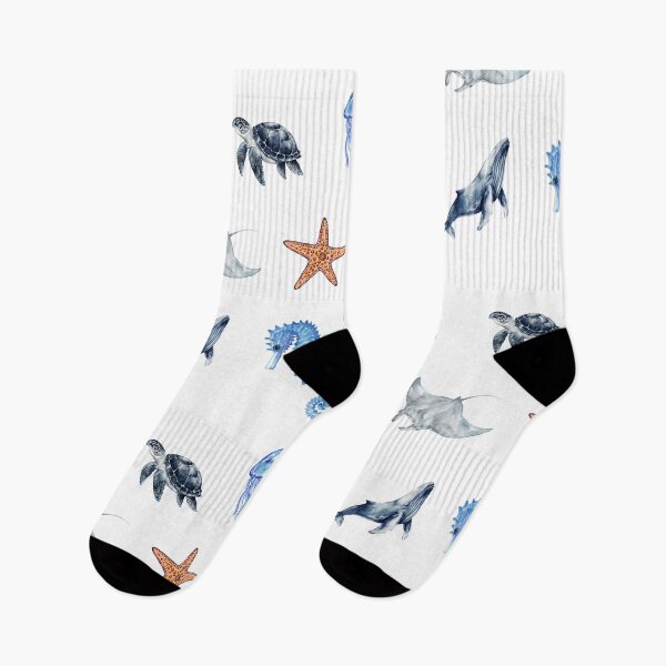 Item preview, Aesthetic Blue Sea Animals Pattern designed and sold by SaturnStudioart.