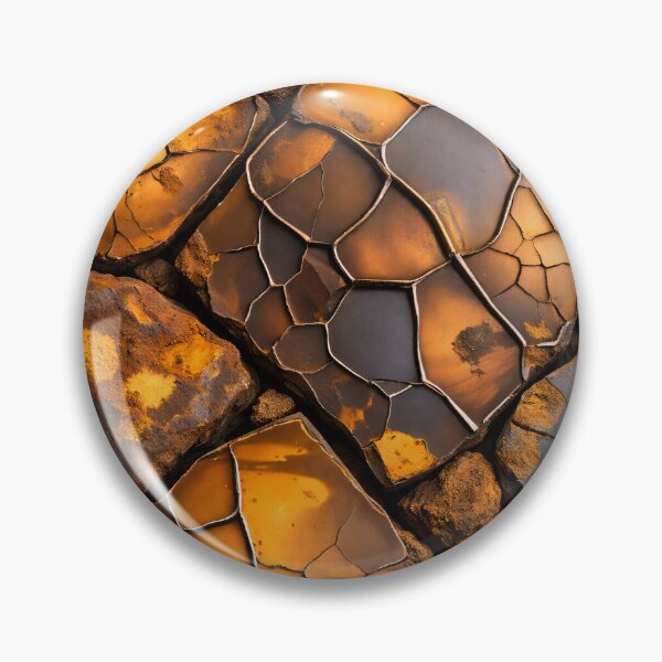 Item preview, Golden Cracked Stone Texture Abstract Earth Tone Art Print designed and sold by Kaleidoscope Print.