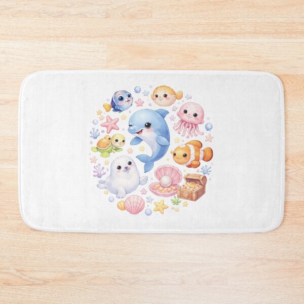 Item preview, Cute Ocean Circle – Kawaii Sea Animals Aesthetic Design designed and sold by ColorNest Designs.