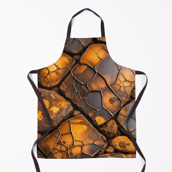 Item preview, Golden Cracked Stone Texture Abstract Earth Tone Art Print designed and sold by Kaleidoscope Print.