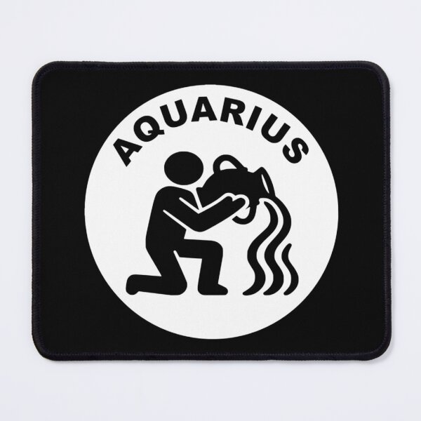 Item preview, Aquarius Water-Bearer - Zodiac Sign In Negative Circle Bold Art designed and sold by The Bold Line Studio.