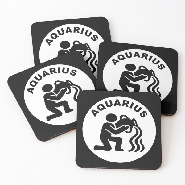 Item preview, Aquarius Water-Bearer - Zodiac Sign In Negative Circle Bold Art designed and sold by The Bold Line Studio.