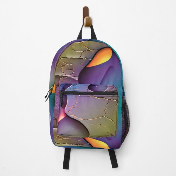 Item preview, Iridescent Organic Abstract Shapes Surreal Neon Texture Art Print designed and sold by Kaleidoscope Print.