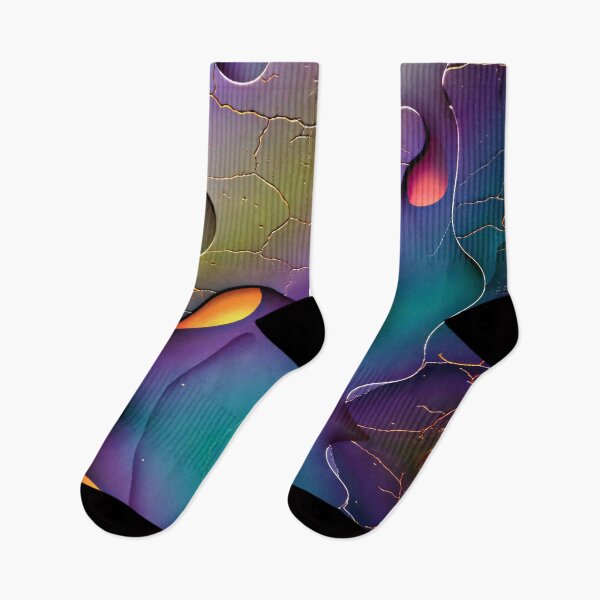 Item preview, Iridescent Organic Abstract Shapes Surreal Neon Texture Art Print designed and sold by Kaleidoscope Print.