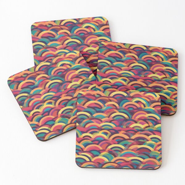 Item preview, Retro Sequin Rainbow Wave Pattern designed and sold by pinkal.
