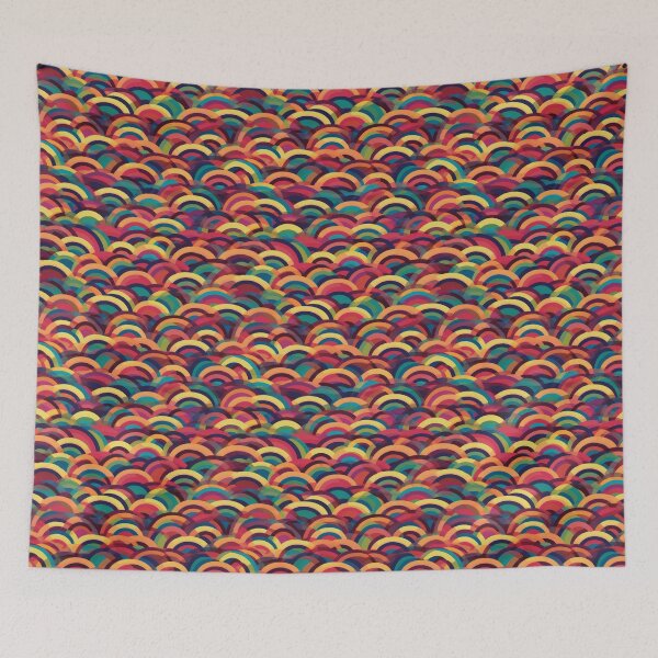 Item preview, Retro Sequin Rainbow Wave Pattern designed and sold by pinkal.