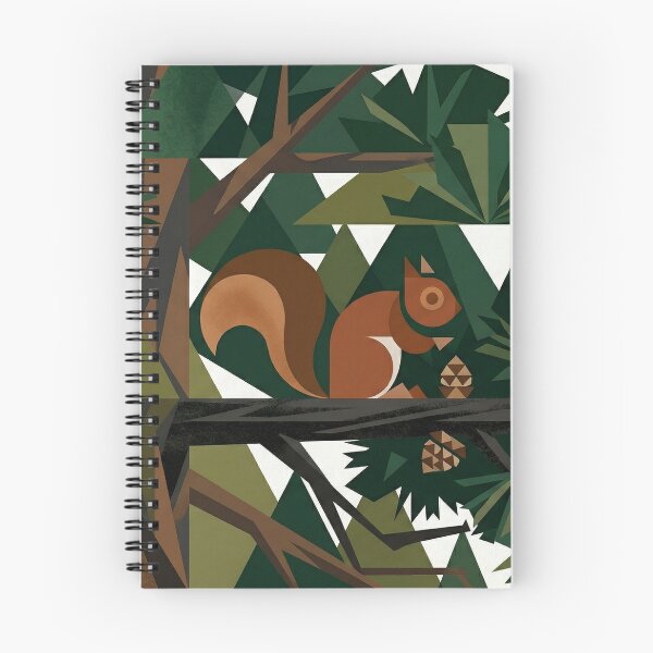 Item preview, Geometric Squirrel in Tree Minimal Modern Nature Art designed and sold by Meteor Destroyer.