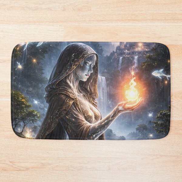 Item preview, Fantasy Fire Sorceress Mystic Forest Art designed and sold by KnitOfShadoF.