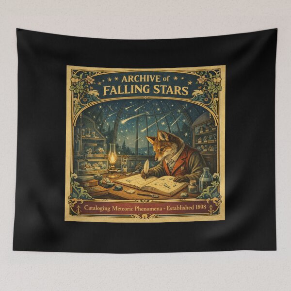 Item preview, Archive of Falling Stars – Vintage Fox Art Nouveau Poster designed and sold by Galskap.