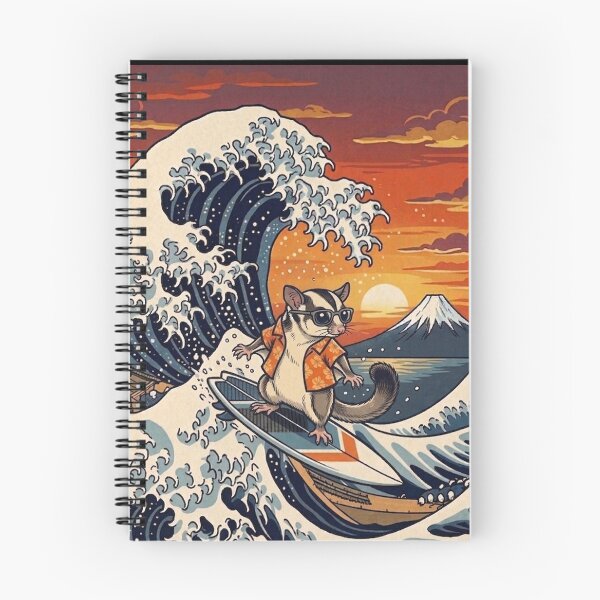 Item preview, Funny Sugar Glider Surfer Kanagawa Wave Japanese Sunset Vintage Boys Girls Kids designed and sold by FurryHavenPH.