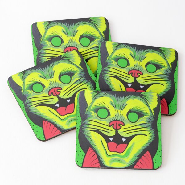 Item preview, Green Eyed Cat Retro Halloween Mask designed and sold by True Poison.