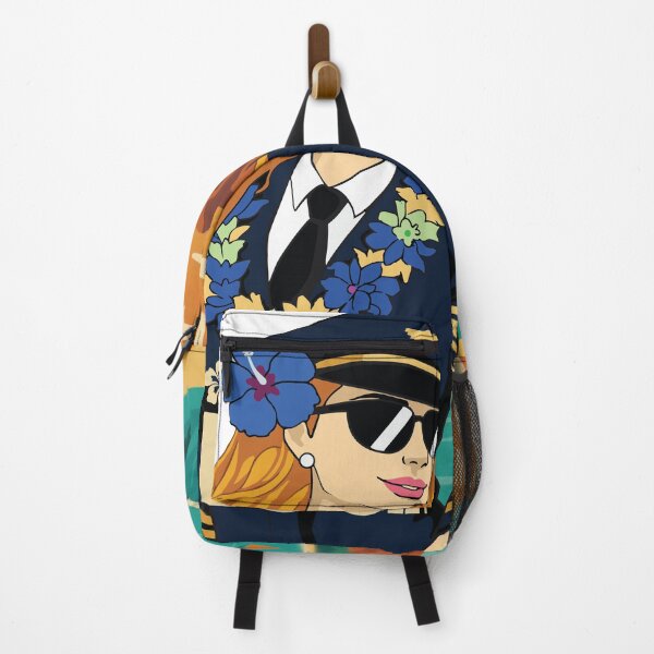 Item preview, Hawaii Poster girl with blue flower designed and sold by The International Society of Women Airline Pilots.