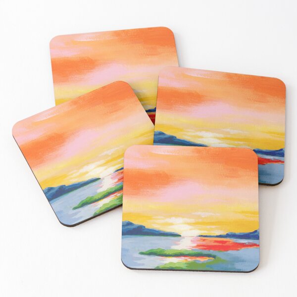 Item preview, Vibrant Sunset Over Water Painting designed and sold by Steve Haskamp.
