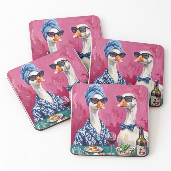 Item preview, Fancy Geese Wine and Dine - Funny Animal Charcuterie Art designed and sold by ArtisanBloom.