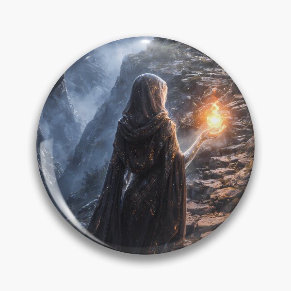 Item preview, Fantasy Mountain Sorceress Fire Path Art designed and sold by KnitOfShadoF.