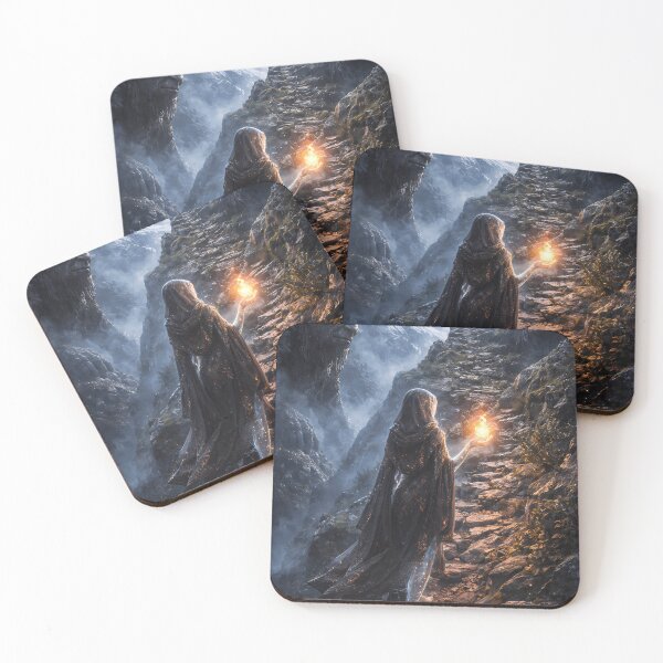 Item preview, Fantasy Mountain Sorceress Fire Path Art designed and sold by KnitOfShadoF.