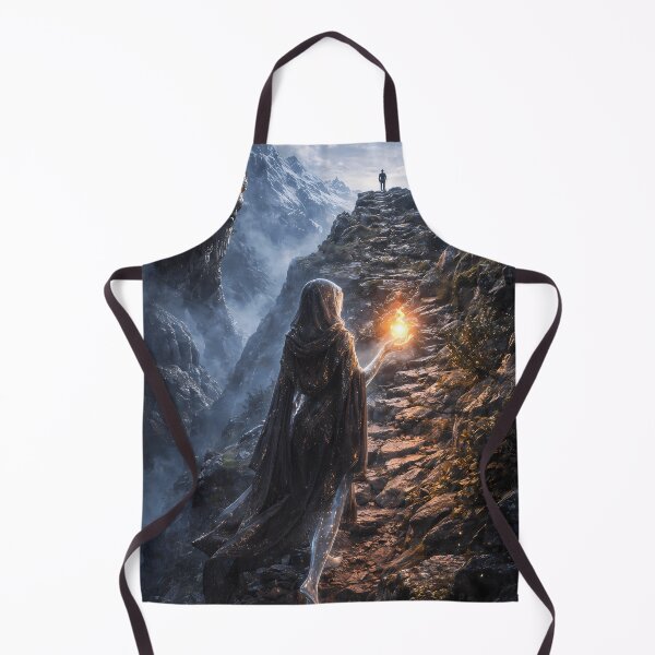 Item preview, Fantasy Mountain Sorceress Fire Path Art designed and sold by KnitOfShadoF.