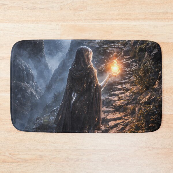 Item preview, Fantasy Mountain Sorceress Fire Path Art designed and sold by KnitOfShadoF.