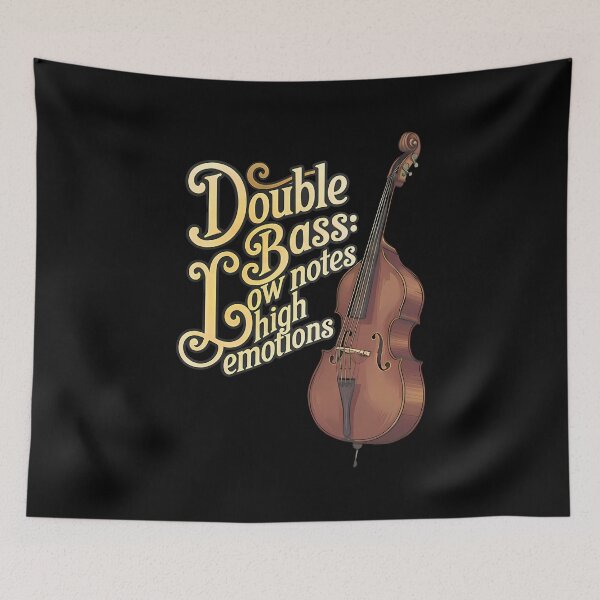 Item preview, Double Bass Low Notes High Emotions World Music Day designed and sold by Art-Arcade6.