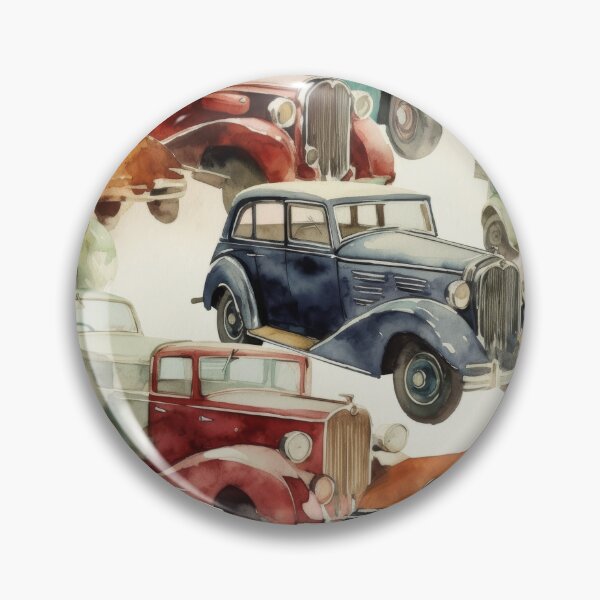 Item preview, Classic Vintage Automobile Watercolor Collage designed and sold by pinkal.