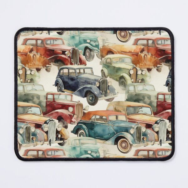 Item preview, Classic Vintage Automobile Watercolor Collage designed and sold by pinkal.