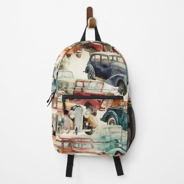 Item preview, Classic Vintage Automobile Watercolor Collage designed and sold by pinkal.
