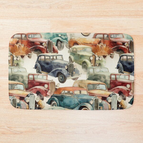 Item preview, Classic Vintage Automobile Watercolor Collage designed and sold by pinkal.