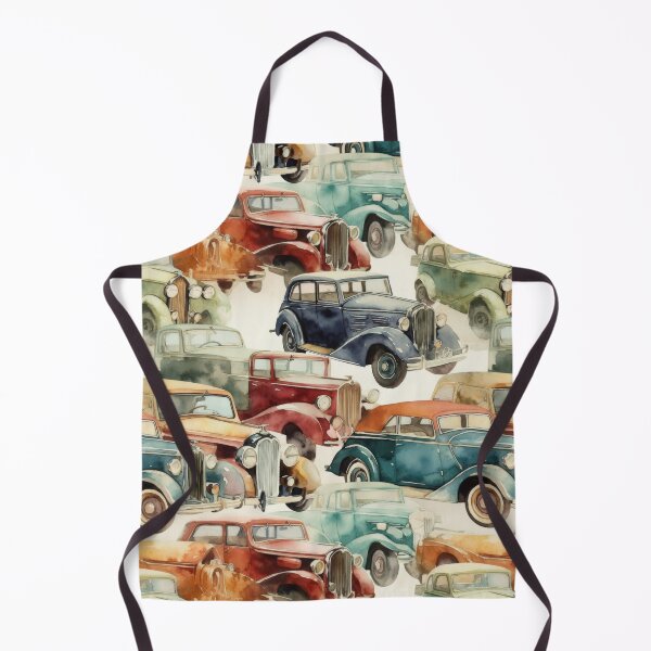 Item preview, Classic Vintage Automobile Watercolor Collage designed and sold by pinkal.