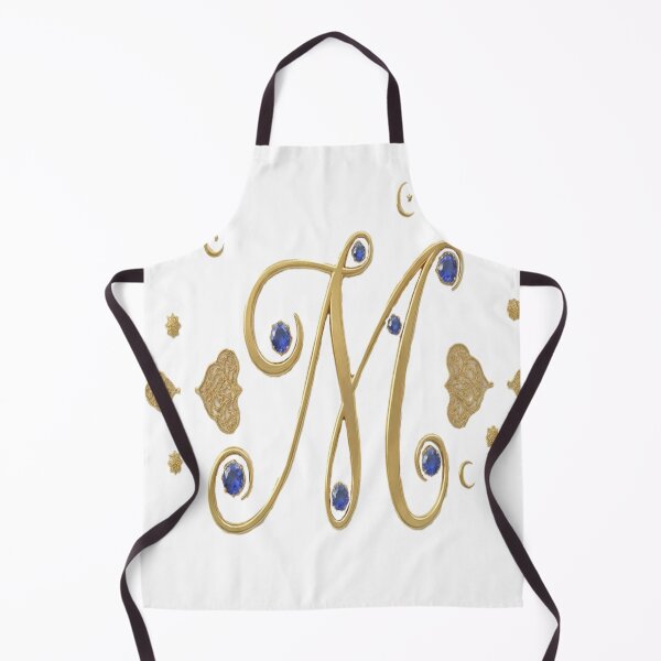 Item preview, Royal Letter M: Golden Islamic Art & Blue Sapphire designed and sold by KalamAura.