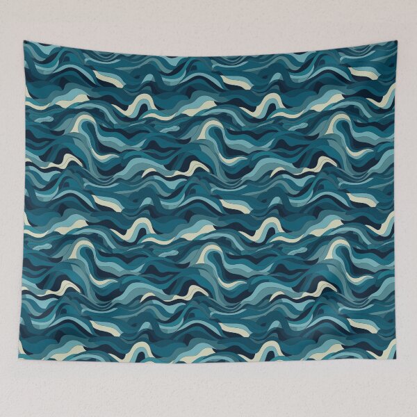 Item preview, Deep Ocean Swirl Abstract Wave Pattern designed and sold by pinkal.