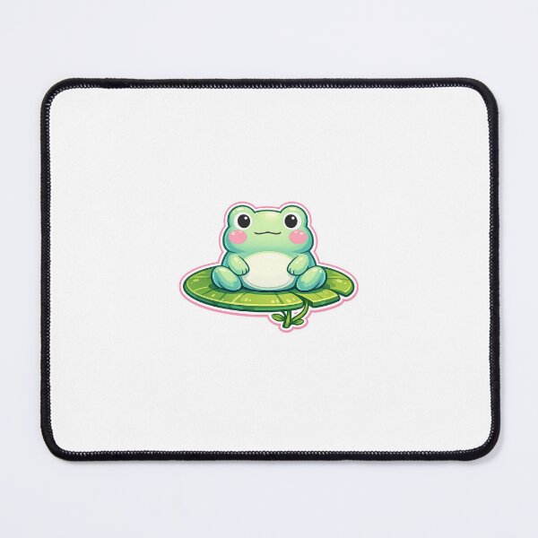 Item preview, Cute Kawaii Frog on Lily Pad – Pastel Aesthetic Chubby Frog Sticker designed and sold by VNyA.