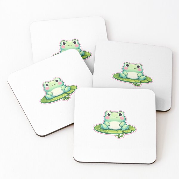 Item preview, Cute Kawaii Frog on Lily Pad – Pastel Aesthetic Chubby Frog Sticker designed and sold by VNyA.